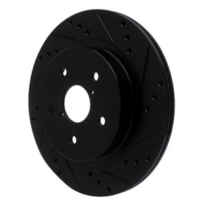 Subaru Outback Brake Rotor (1) - Rear Right - R1 Concepts - Drilled & Slotted - Black - `15-`25